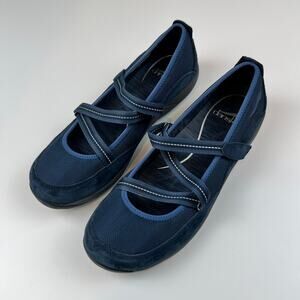 Dansko Hazel Blue Suede Mary Jane Style Flats Shoes Adjustable Women's 40